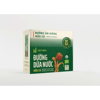 Đường Dừa Nước Hữu Cơ Cô Đặc Vietnipa (Hộp 10 Gói & Hộp 30 Gói) - Giàu Khoáng Chất, Chỉ Số Đường Thấp - Natural Market