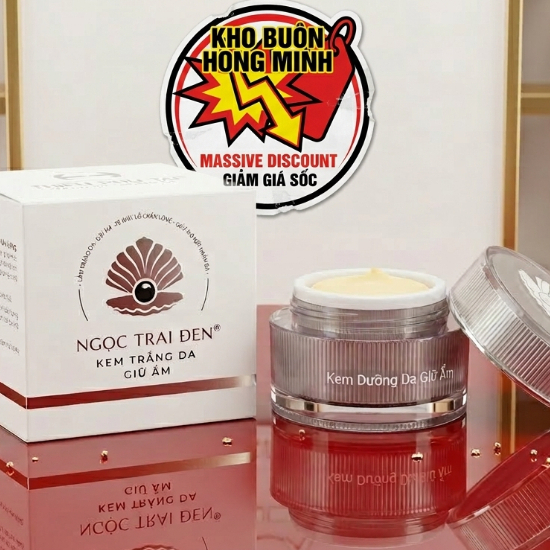 Kem Trắng Da Ngọc Trai Đen, Dưỡng Da Sáng Mịn Màng, Đàn Hồi Da, Căng Bóng (Trắng)