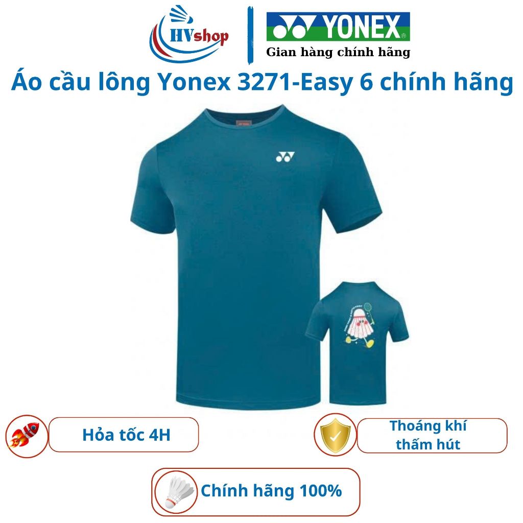 Áo cầu lông Yonex chính hãng 3271-Easy 6, chất liệu thoáng mát, thấm hút, hình quả cầu lông - HVShop