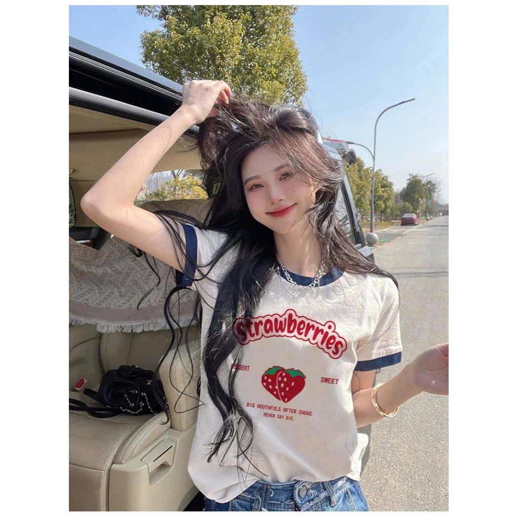 Áo thun nữ dáng vừa mặt hè mát mẻ JULY FASHION, Áo thun cotton nữ, chất 2c dày dặn thấm mồ hôi, mặc mát
