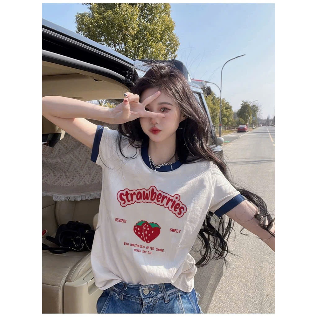 Áo thun nữ dáng vừa mặt hè mát mẻ JULY FASHION, Áo thun cotton nữ, chất 2c dày dặn thấm mồ hôi, mặc mát