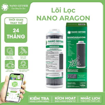 Lõi Nano Aragon, Lõi lọc chính máy NANO, Dùng cho các dòng máy lọc nước NANO, Geyser Eco, Ecotar, TK...