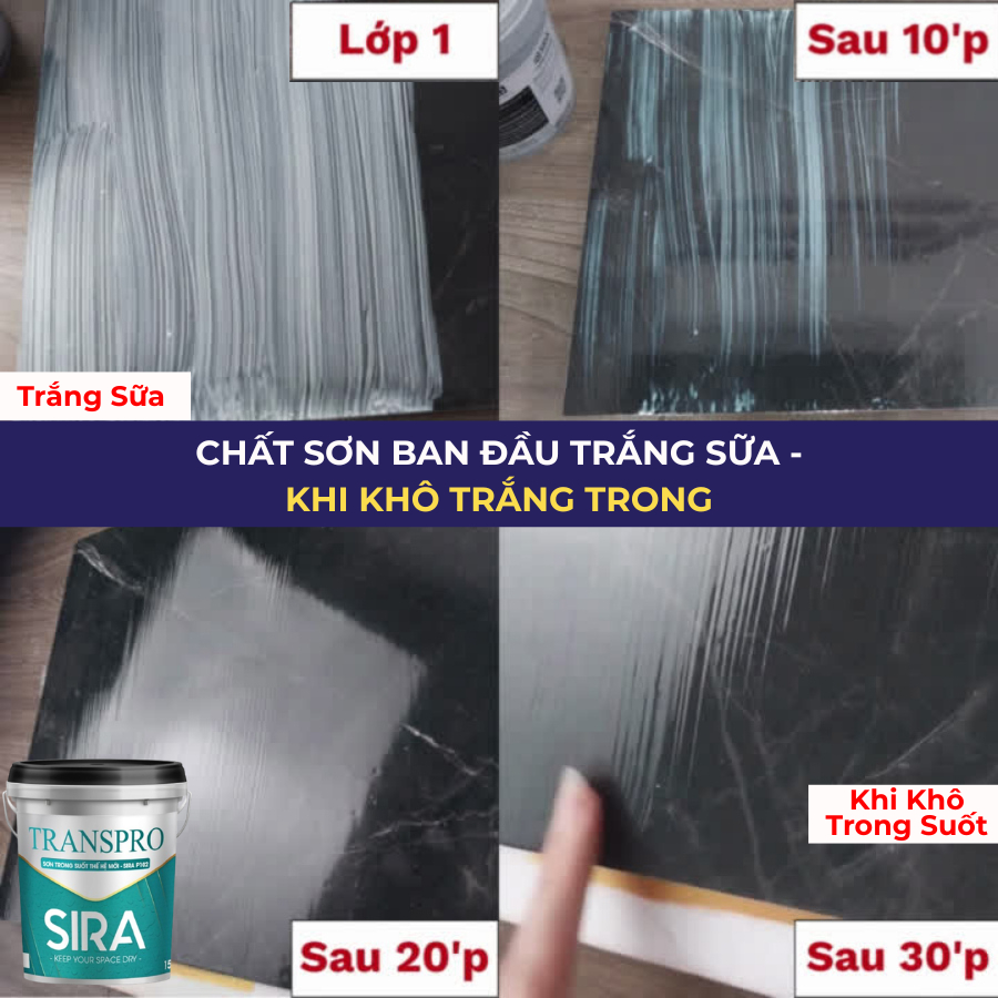 [1kg] Sơn chống thấm trong suốt SIRA: Dùng cho gạch men, gỗ, lộ thiên ngoài trời (TS/P102/C201)