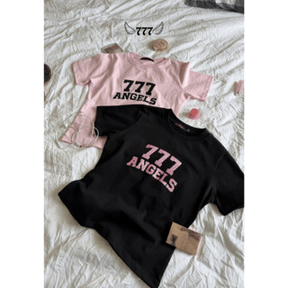 Áo Thun Babytee Local Brand 𝟳𝟳𝟳𝘼𝙉𝙂𝙀𝙇𝙎 | 777 LOGO OFF SHOULDER TEE - Freesize, Cotton 2 Chiều, In Kim Tuyến | 7BT-LG