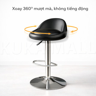 Ghế Bar Nordic, Xoay 360 Độ Nâng Da Đen Vải Xám Đẹp Hiện Đại Ghế Cao Cấp