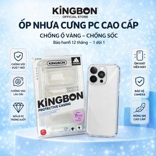 Ốp IPHONE KiNGBON PC Lưng Cứng Viền Cứng Siêu Trong Suốt, Chống Ố Vàng iPHONE 12 -> 17 PRO MAX