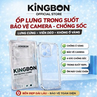 ỐP LƯNG IPHONE KiNGBON CHẤT LIỆU MIKA CỨNG CHỐNG Ố VIỀN MỀM BẢO VỆ KHUNG CAMERA 12 đến 17 Pro Max