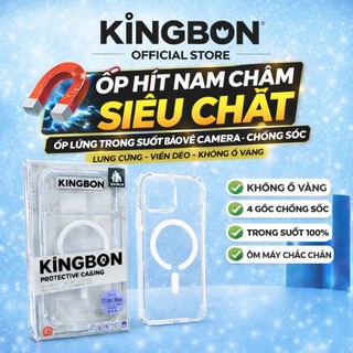 Ốp Lưng iPhone Hít Nam Châm Siêu Chăt Lưng Cứng Viền Dẻo Chống Ố Vàng, Chống Sốc Chính Hãng KiNGBON