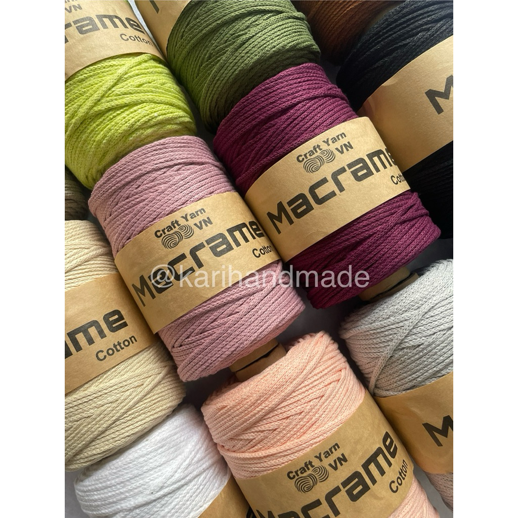 Sợi Macrame Cotton 3mm chuyên thắt vòng tay túi xách móc mũ nón túi