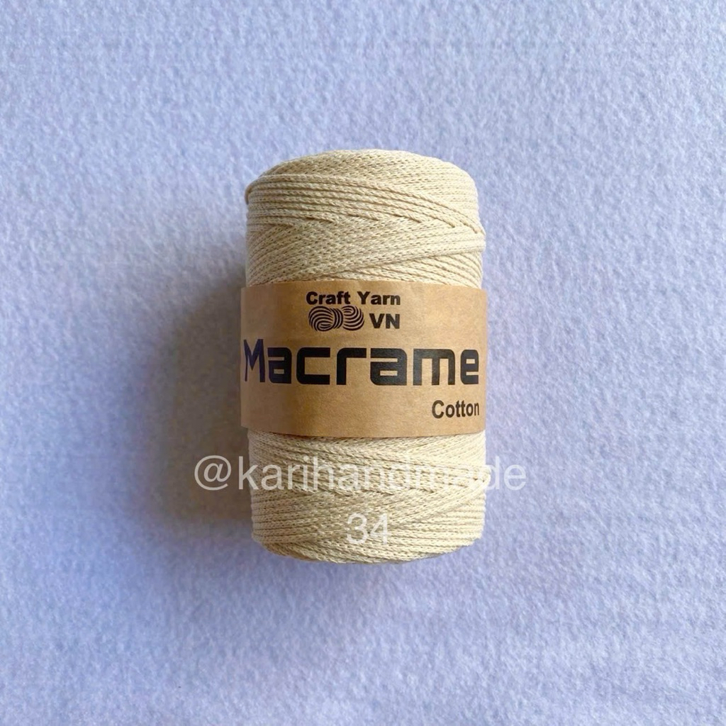 Sợi Macrame Cotton 3mm chuyên thắt vòng tay túi xách móc mũ nón túi