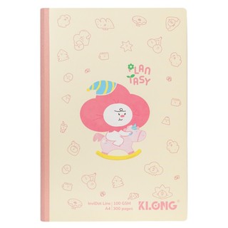 KLONG - Sổ Vở Kẻ Ngang 300 Trang Size To A4 ♥ Vở May Dán Gáy, Sổ Lò Xo, Da PU Invi Dot Line Plantasy 100/76; MS: 223