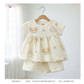 Bộ cổ tròn bé gái cộc tay quần đùi MRC001-5