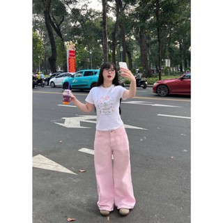 Áo Baby Tee Cổ Tròn Phối Họa Tiết Nơ Siêu Xinh Trẻ Trung Sành Điệu Chất Liệu Cotton Mùa Hè Thoáng Mát Mền Mịn
