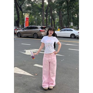 Áo Baby Tee Cổ Tròn Phối Họa Tiết Nơ Siêu Xinh Trẻ Trung Sành Điệu Chất Liệu Cotton Mùa Hè Thoáng Mát Mền Mịn
