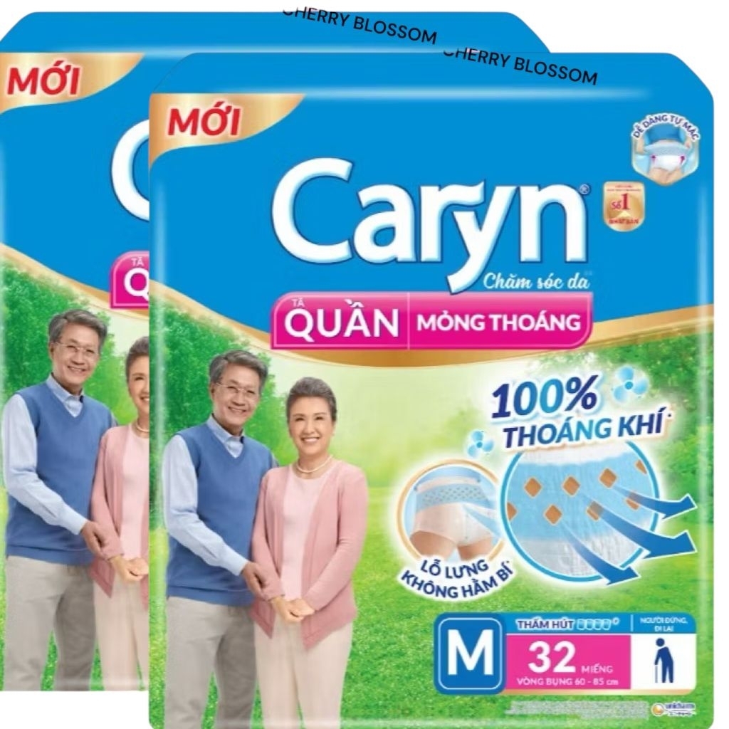 2 gói tã quần Caryn M32/ L28/XL24 miếng