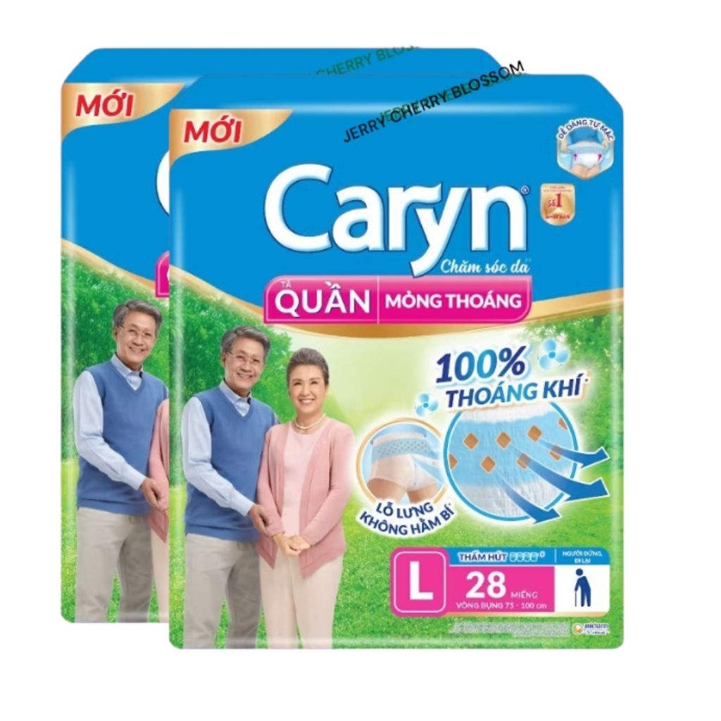 2 gói tã quần Caryn M32/ L28/XL24 miếng
