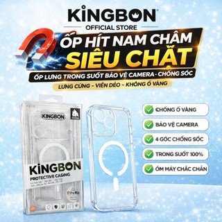 ỐP Lưng iPhone Hít Nam Châm Siêu Chặt Trong Suốt Bảo Vệ Camera Chống Ố VÀng,Chống Sốc KiNGBON