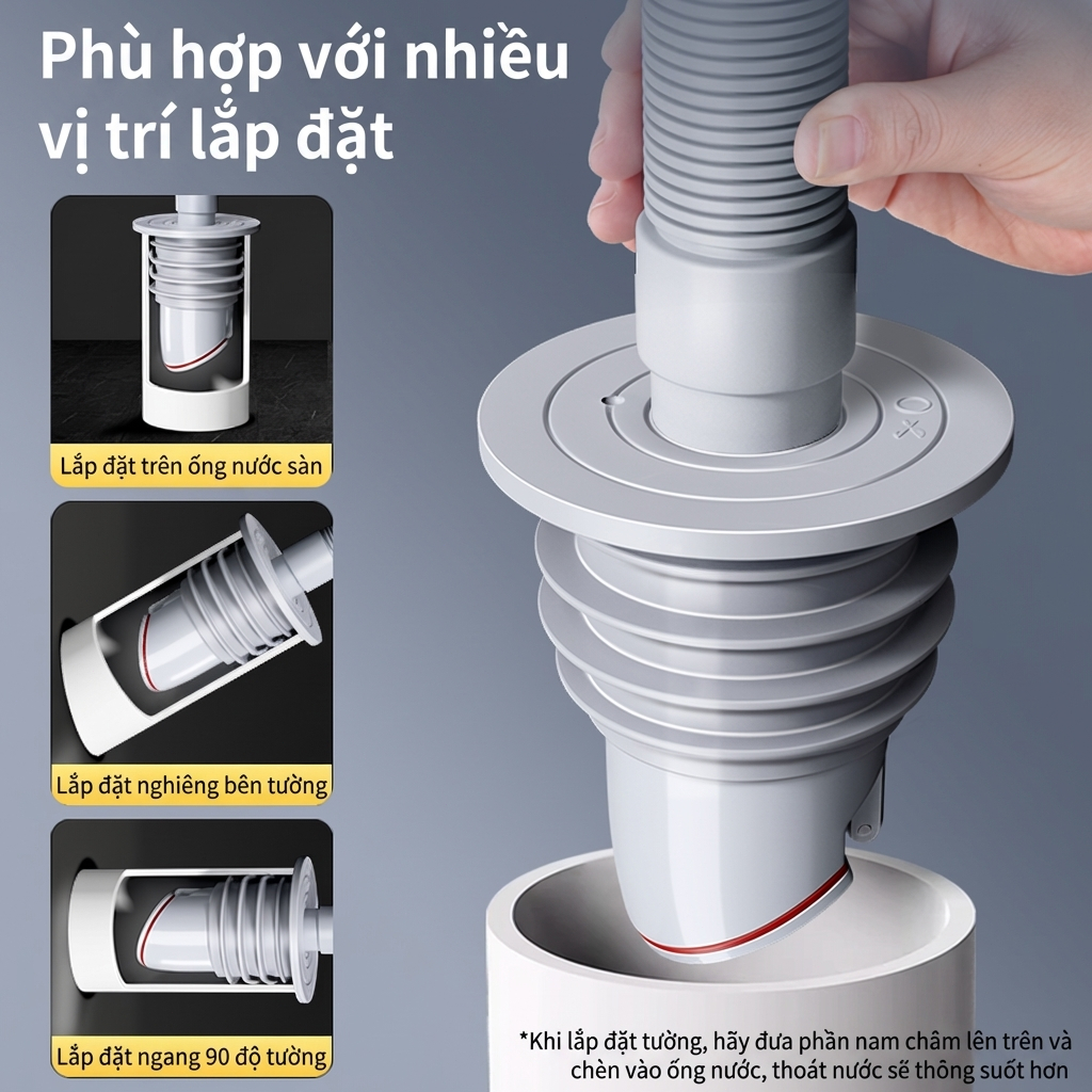 Nút Silicone Đa Năng Ngăn Mùi Hôi, Chống Côn Trùng & Trào Ngược Nước Bồn Rửa, Máy Giặt, Thoát Sàn
