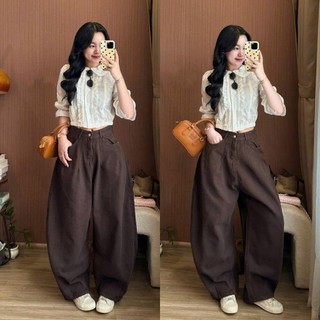 Quần jean suông unisex ống rộng màu wash, Quần jeans ống cong form rộng nam nữ phong cách bom màu wash retro