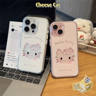 Vỏ điện thoại hoa Kitty cho iPhone 15 16 17 11 12 13 14 Pro Max Plus 17 Air Ốp bảo vệ iPhone có Giá đỡ điện thoại gương
