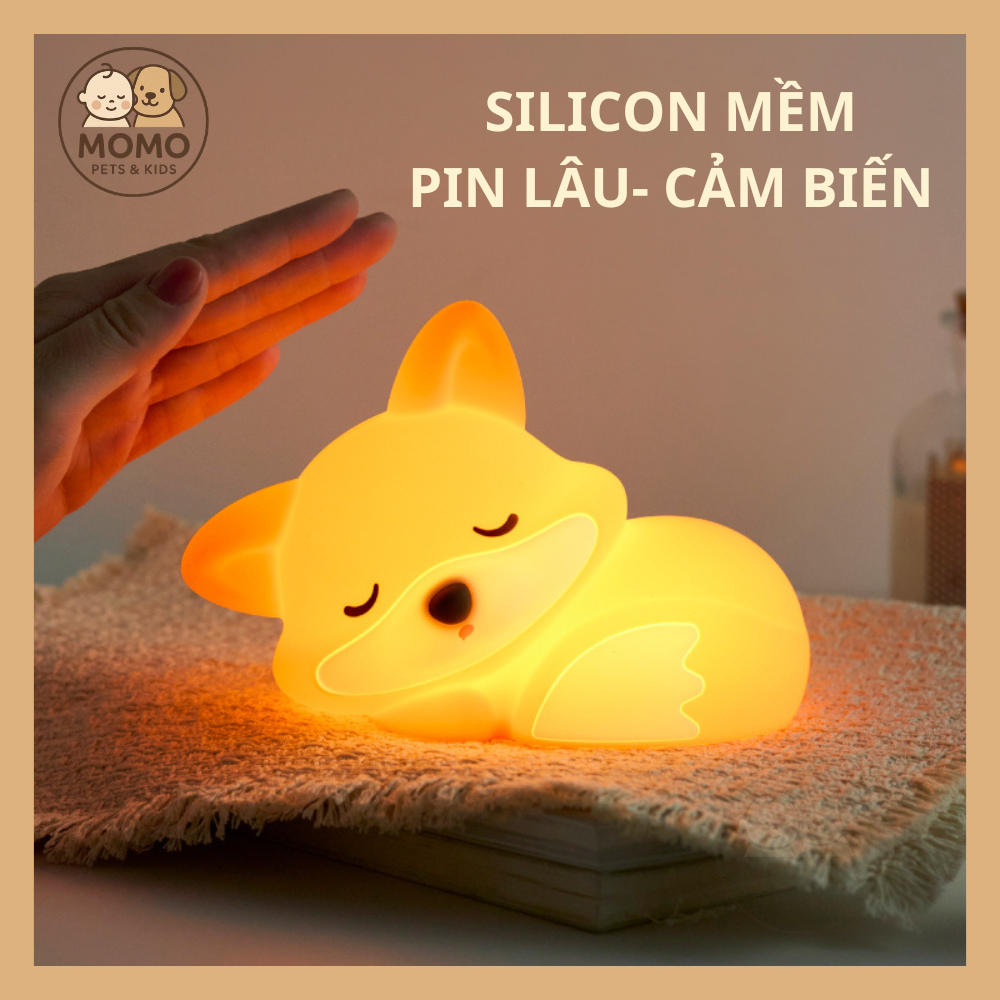 Đèn ngủ cảm biến ngộ nghĩnh hình cáo,vịt, mèo đáng yêu điều chỉnh độ sáng làm quà tặng, trang trí