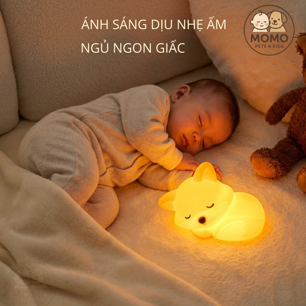 Đèn ngủ cảm biến ngộ nghĩnh hình cáo,vịt, mèo đáng yêu điều chỉnh độ sáng làm quà tặng, trang trí