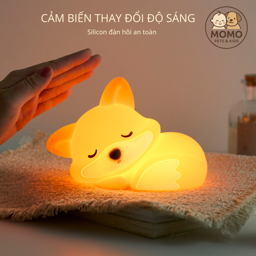 Đèn ngủ cảm biến ngộ nghĩnh hình cáo,vịt, mèo đáng yêu điều chỉnh độ sáng làm quà tặng, trang trí