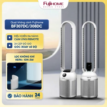 Quạt không cánh kèm lọc không khí FUJIHOME Nhập Khẩu, Quạt làm mát đối lưu không khí 24 chế độ gió tiết kiệm điện