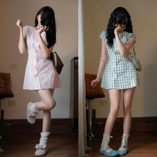 Váy Kẻ Caro Nữ Cúc Bọc Dáng Suông hè– Đầm Caro Hàn Quốc Ulzzang Mặc Đi Học Đi Chơi CHẤT MÁT hot 2026