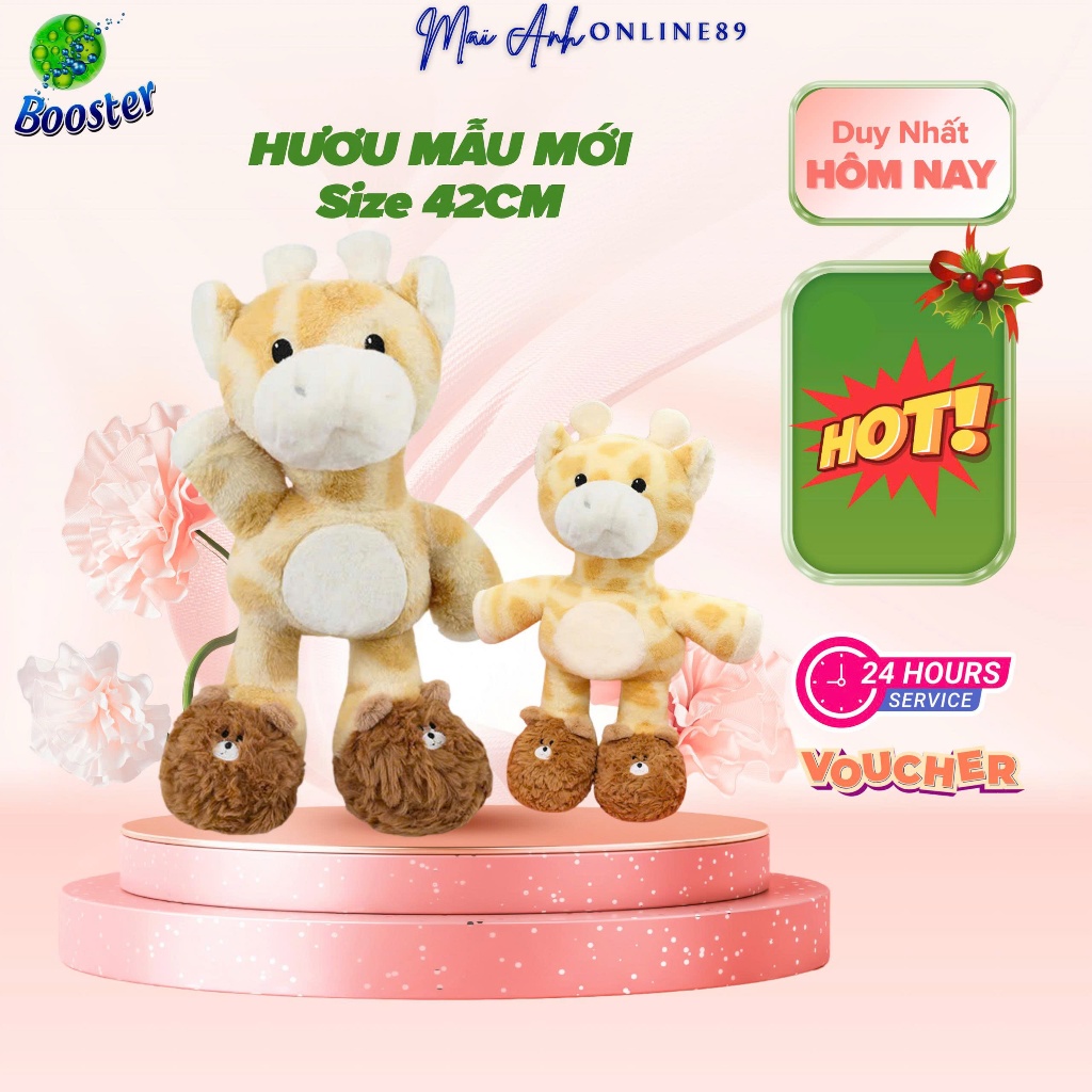 Gấu bông hươu mẫu mới  mềm mịn gối ôm an toàn cho trẻ nhỏ kích thước 42 cm