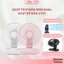 Quạt tích điện mini D606, 4 tốc độ gió, quạt mini để bàn dùng tới 15 giờ, quạt mini để bàn pin 4000mah