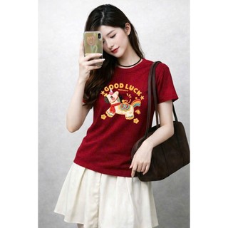 Áo Baby Tee In Chữ Good Luck, Chất Liệu Cotton Mềm Mại Thấm Hút Mồ Hôi