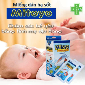Miếng dán hạ sốt Mitoyo iúp làm mát cơ thể 1 cách nhanh chóng và hiệu quả kéo dài 10 giờ đồng hồ (Hộp 16 miếng)