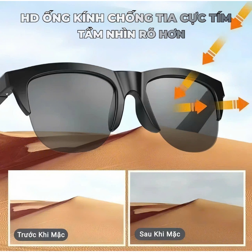 Kính Thông Minh Bluetooth G89 , Âm Thanh Nổi Cấp HiFi , Kính Chống Nước IPX4 , Kinh Thông Minh AI