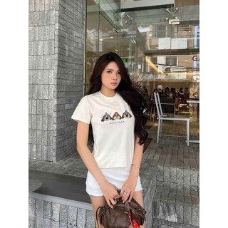 Áo Babytee Cổ Tròn Nữ Tay Lỡ Hình In 3 Chú Cún, Chất Liệu Cotton Khô Mềm Mịn Thoáng Khí