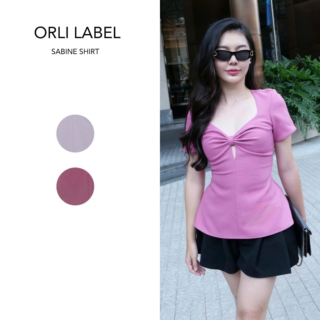Orli Lable | Sabine Lilac Shirt/ Sabine Pink Shirt | Áo có tay nơ ngực tím/hồng