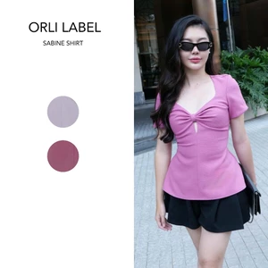 Orli Lable | Sabine Lilac Shirt/ Sabine Pink Shirt | Áo có tay nơ ngực tím/hồng