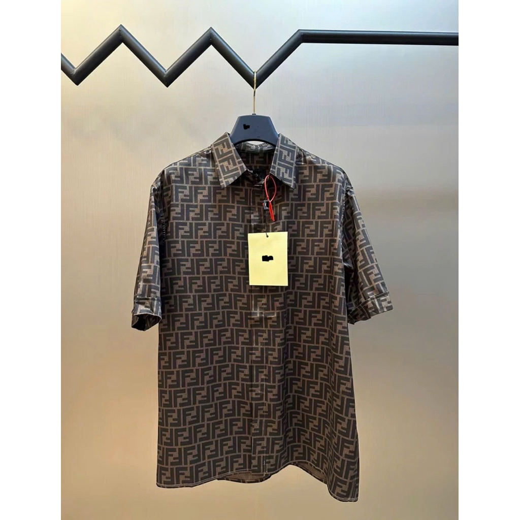 ⚡️[Hight Quality] Áo Sơ Mi F Nam Nữ Brown Shirts - Điểm Nhấn F Phối Màu Nâu Đen Sang Trọng Đơn Giản Loại 1