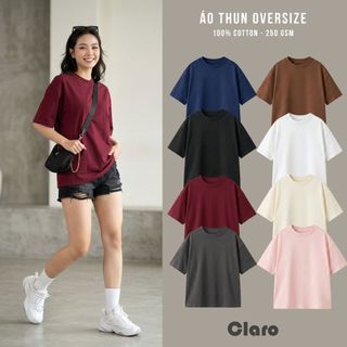 Áo thun oversize unisex nam nữ 100% cotton - áo phông trơn phong cách năng động