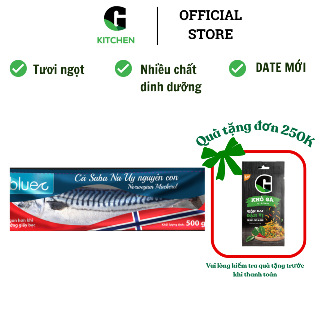 Cá saba Nauy nguyên con Blues 500g [Giao HCM]