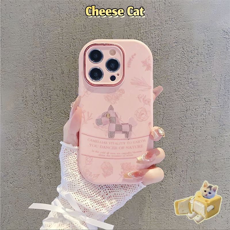 Giá đỡ gương mỹ phẩm + ngựa con phong cách retro thời trang cho iPhone Xs Max XR 11 12 13 14 15 16 17 Pro Max Plus 7P