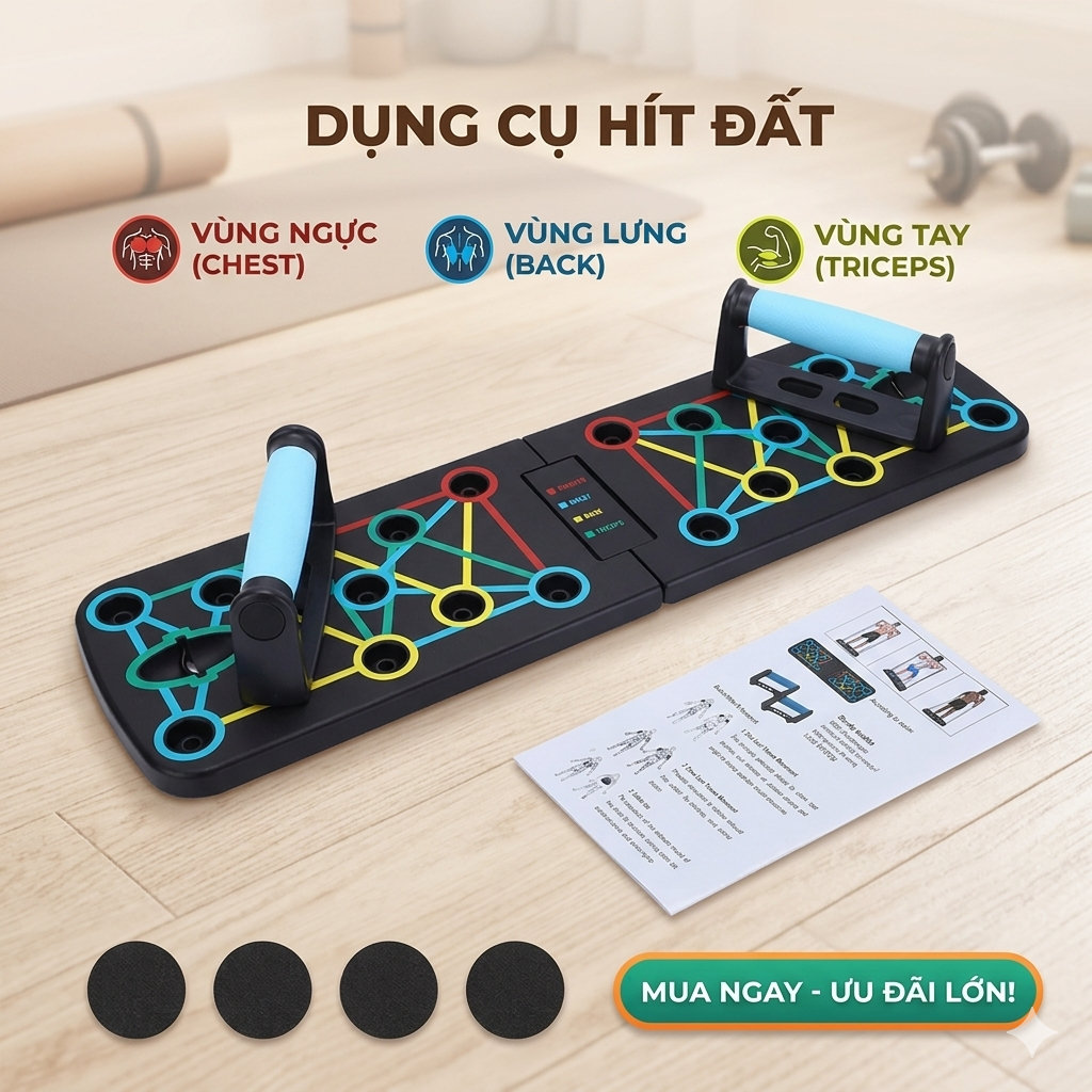 Dụng Cụ Chống Đẩy Tạo Cơ Đa Năng Push UP, Tập Cơ Ngực Vai Bụng Tại Nhà Hiệu Quả