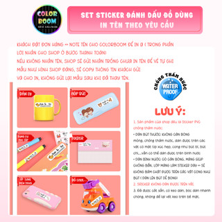 Set 84 Sticker Dán Đồ Dùng Cho Bé - Decal PVC chống thấm - Size 1x4cm