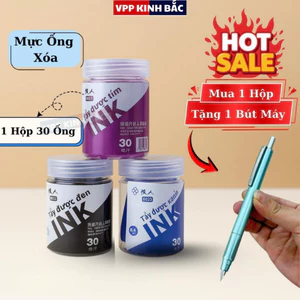 Combo 1 Hộp Mực Xóa 30 Ống Tặng Kèm 1 Bút Máy EF Dùng Cho Học Sinh Tiểu Học Tiết Kiệm Thời Gian Và Công Sức
