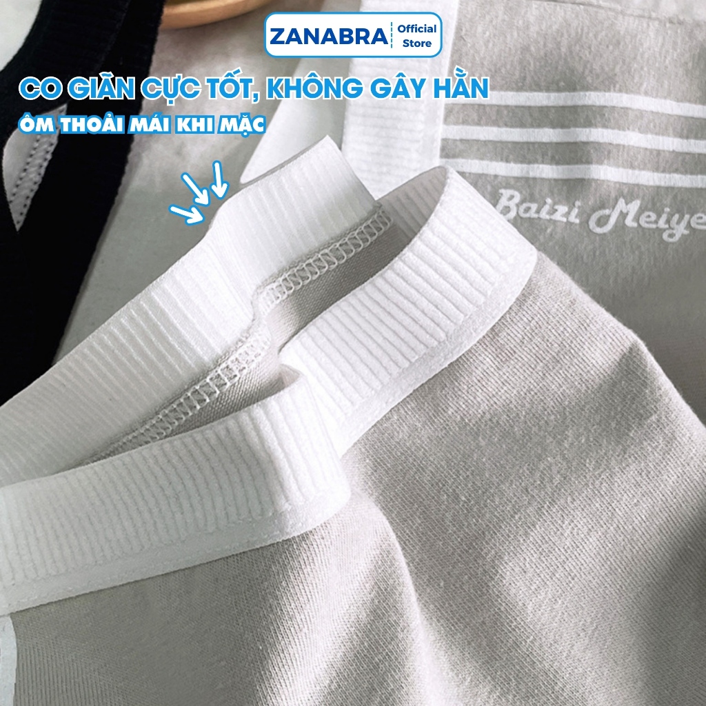 Quần lót nữ cotton cạp vừa ôm dáng - Quần chip nữ viền sọc cá tính, đáy may không cộm ZANABRA L520