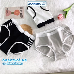 Quần lót nữ cotton cạp vừa ôm dáng - Quần chip nữ viền sọc cá tính, đáy may không cộm ZANABRA L520