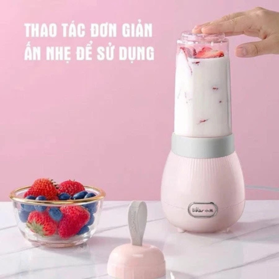Máy Xay Sinh Tố Cầm Tay 0.4L Bear LLJ-C04W1 (BL-4H04M) - 150W, 2 Cối Xay Đá Viên - Hàng Chính Hãng