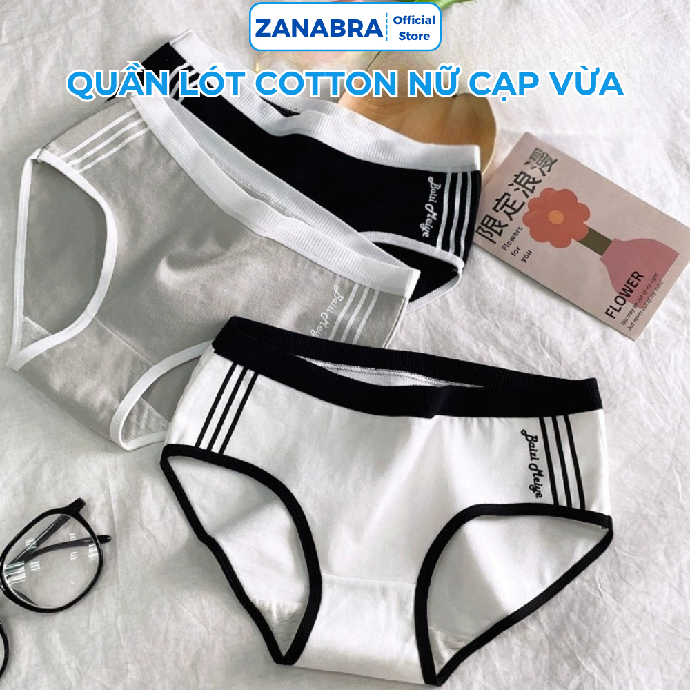 Quần lót nữ cotton nguyên chất co giãn ZANABRA thoáng khí kháng khuẩn L520