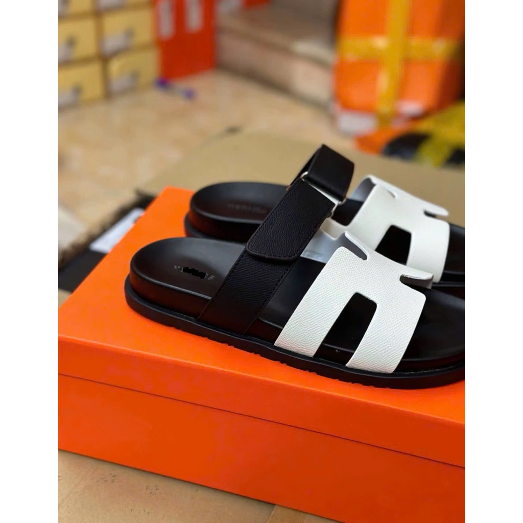 ⚡️[Hight Quality] Dép Lê Quai Ngang Nam Nữ Chữ Sandal Quai Dán - Điểm Nhấn Quai Trắng Đen Đơn Giản Loại 1
