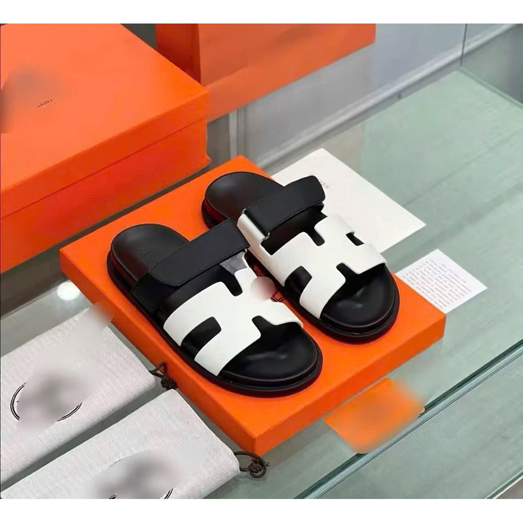 ⚡️[Hight Quality] Dép Lê Quai Ngang Nam Nữ Chữ Sandal Quai Dán - Điểm Nhấn Quai Trắng Đen Đơn Giản Loại 1